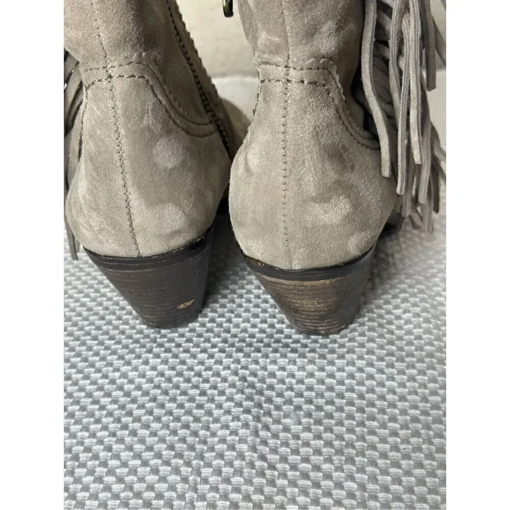 Sam Edelman taupe fringe booties size 7.5